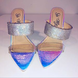 Iridescent Rhinestone Mermaid So Me Heels